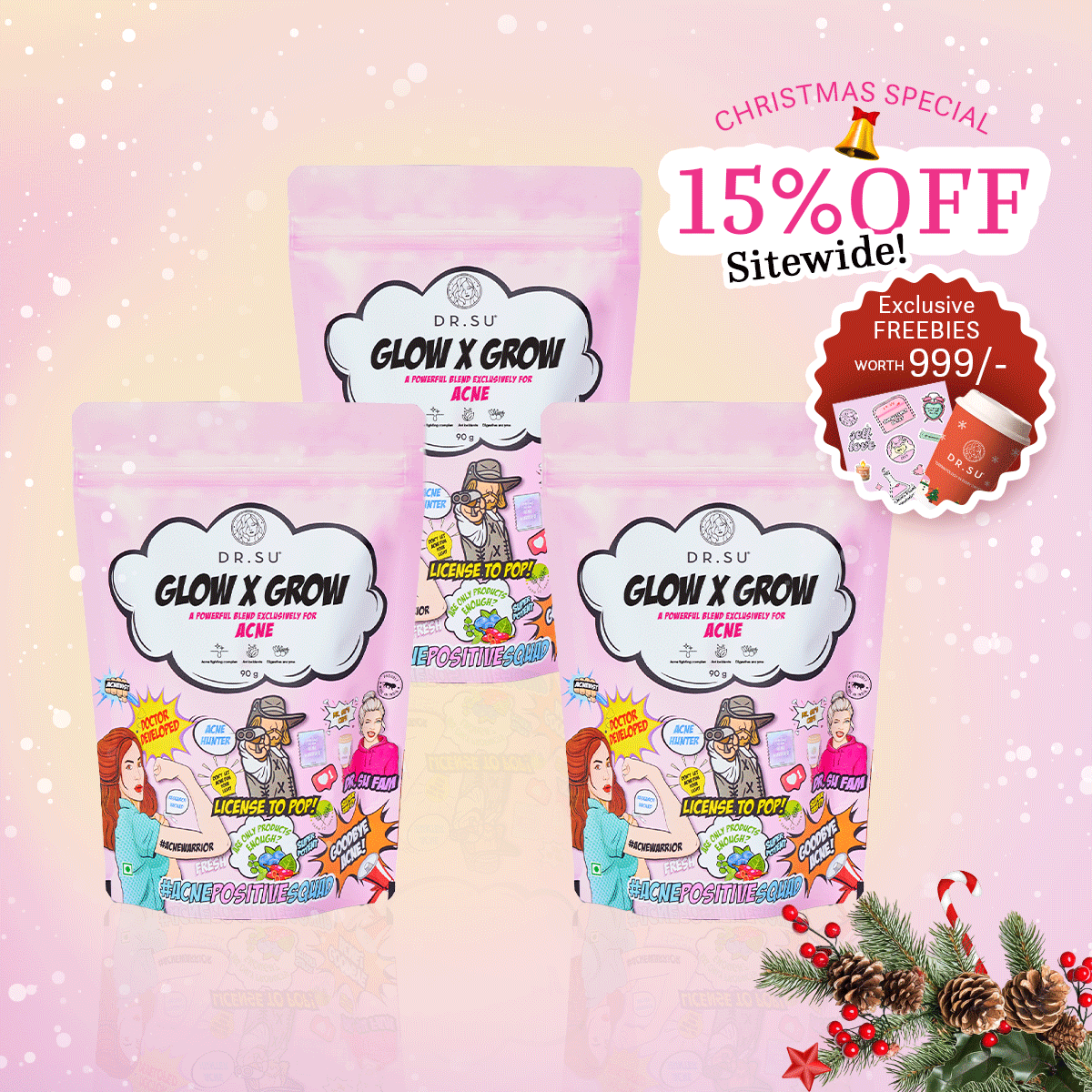 Glow x Grow: For Acne (30 Sachets) - Dr. Su Formulations