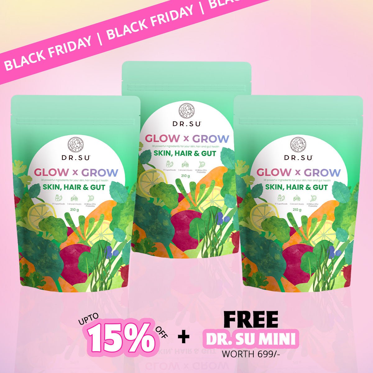 Glow x Grow for Skin, Hair and Gut - Dr. Su Formulations