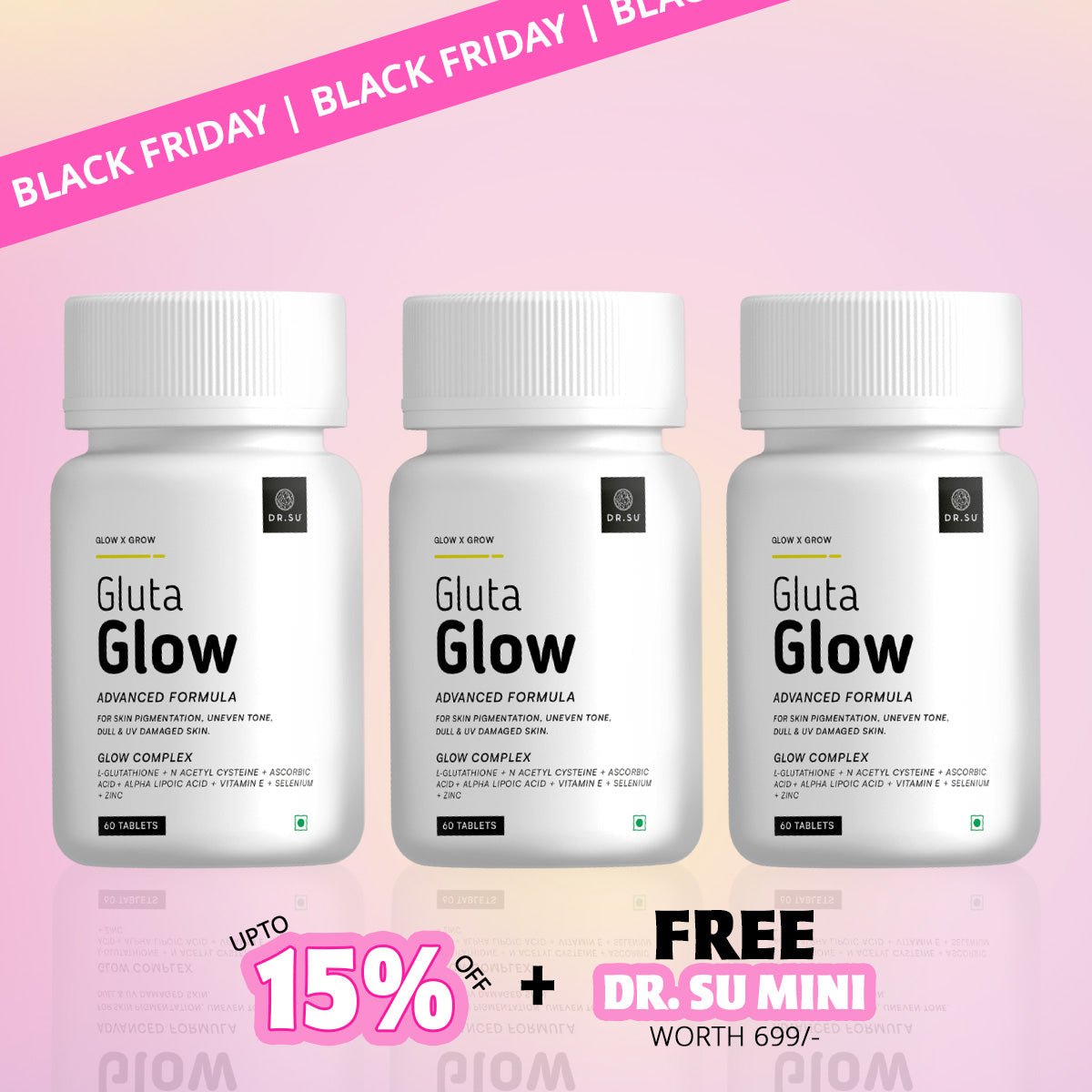 Gluta Glow 500mg Skin Radiance Supplement - Dr. Su Formulations