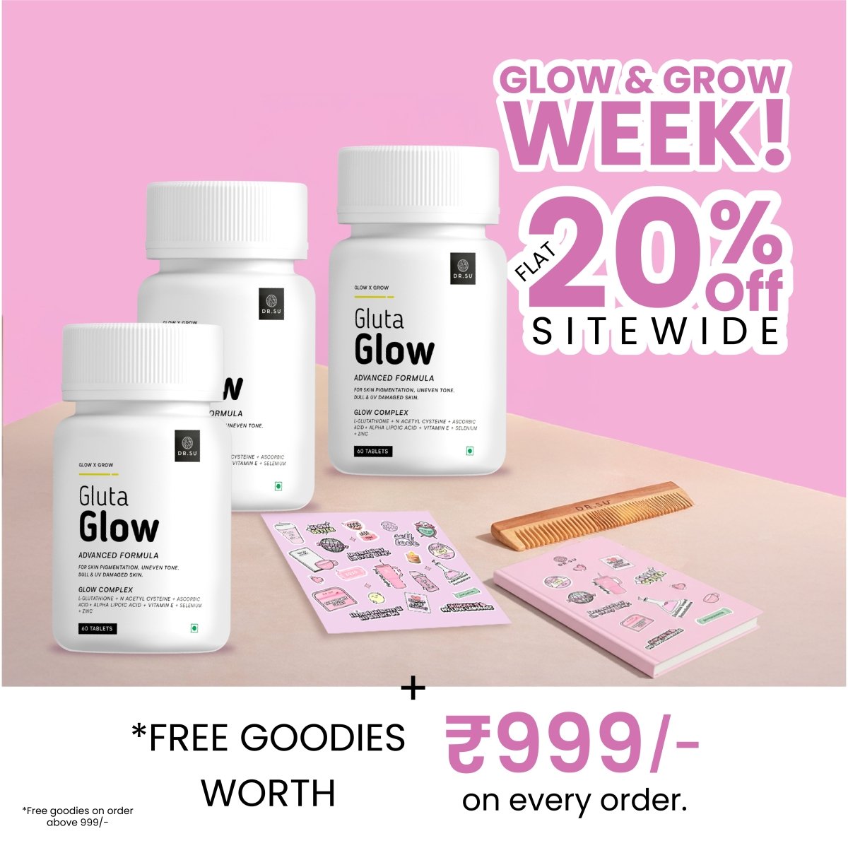 Gluta Glow 500mg Skin Radiance Supplement - Dr. Su