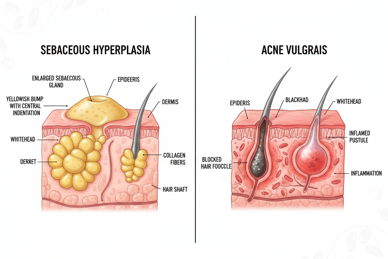 Sebaceous Hyperplasia vs. Acne: What’s Causing Those Bumps?