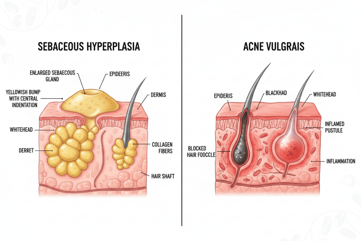 Sebaceous Hyperplasia vs. Acne: What’s Causing Those Bumps?