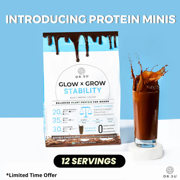 Glow x Grow: Stability Plant Protein Minis For Women (12 Servings)