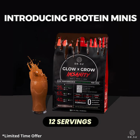 Glow x Grow: Insanity Plant Protein Minis For Men (12 Servings)