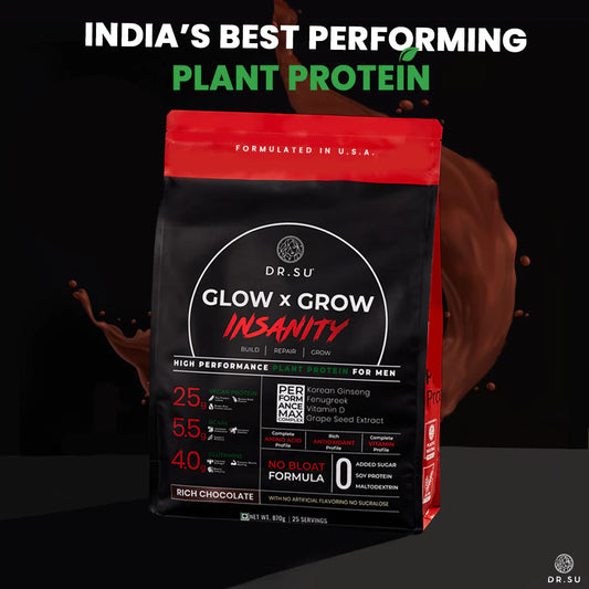 Glow x Grow: Insanity Plant Protein For Men (25 Servings)