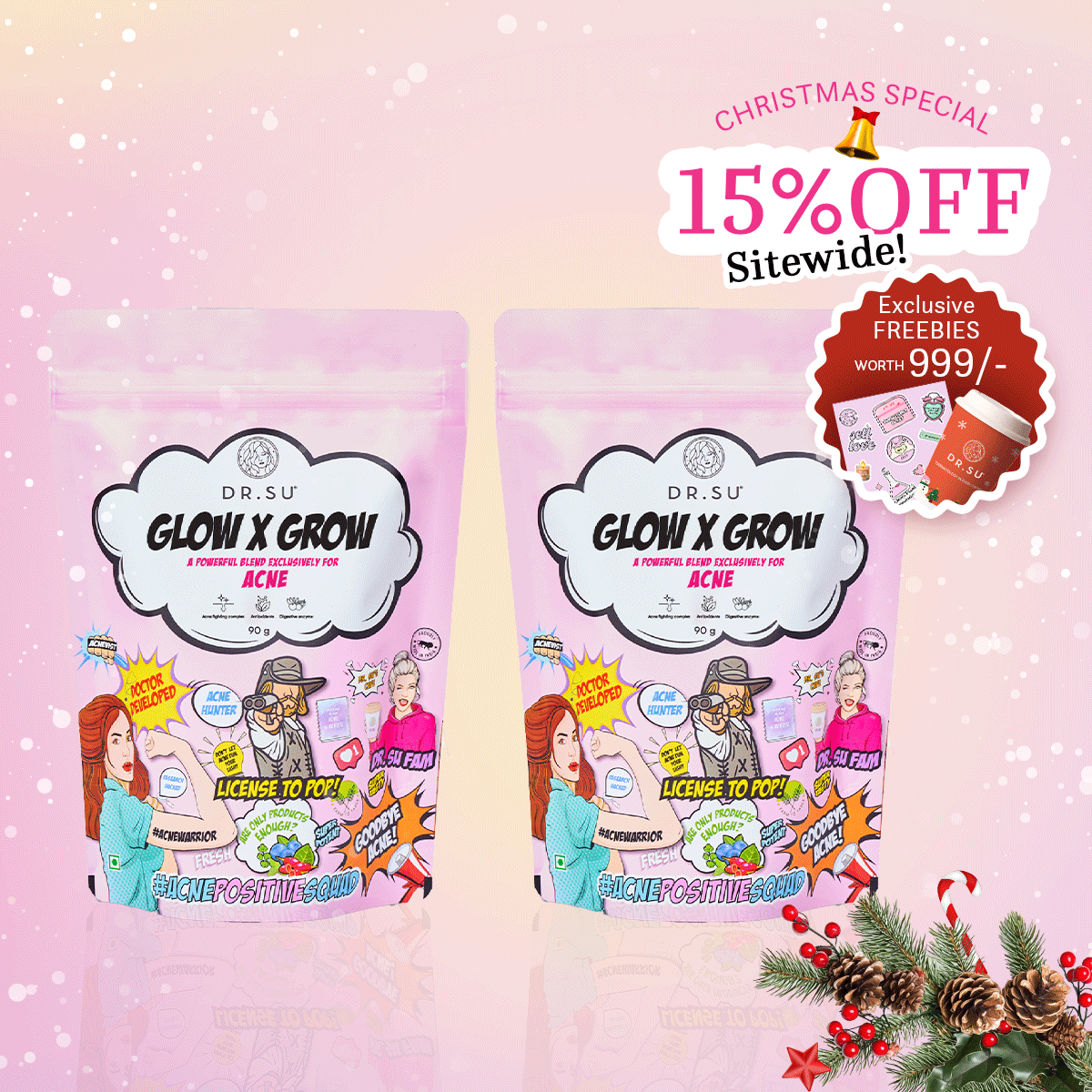 Glow x Grow: For Acne (30 Sachets) - Dr. Su Formulations