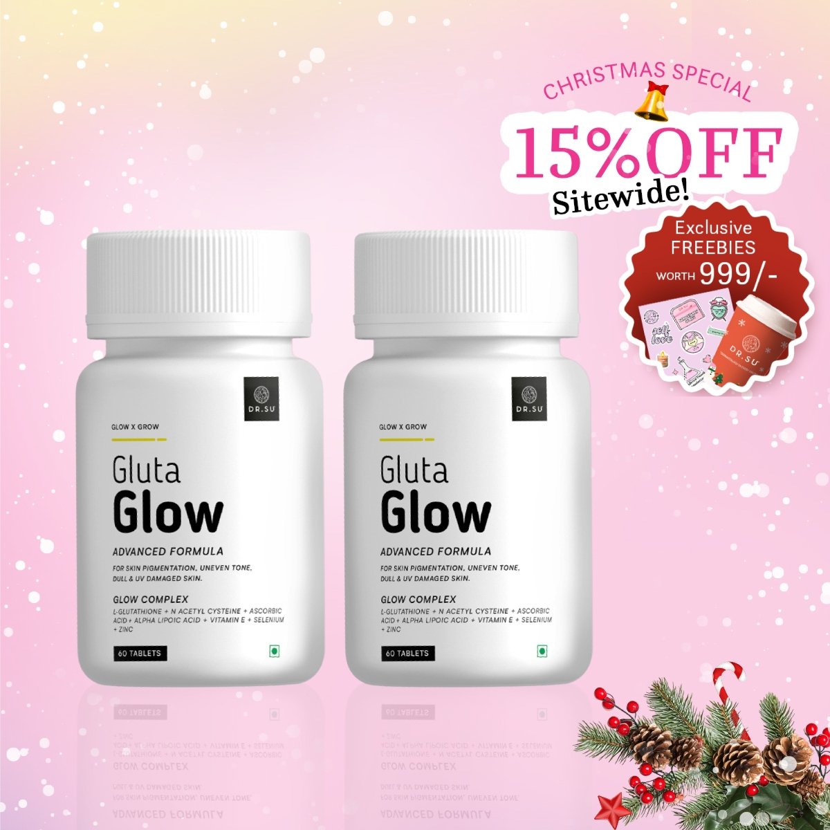 Gluta Glow 500mg Skin Radiance Supplement - Dr. Su Formulations