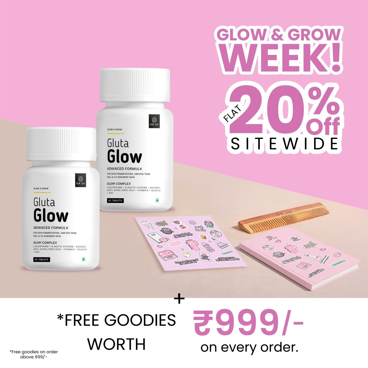 Gluta Glow 500mg Skin Radiance Supplement - Dr. Su