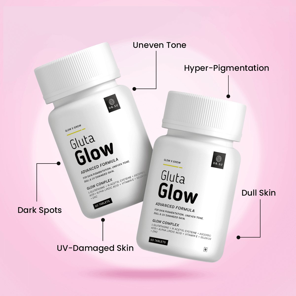 Gluta Glow 500mg Skin Radiance Supplement - Dr. Su Formulations