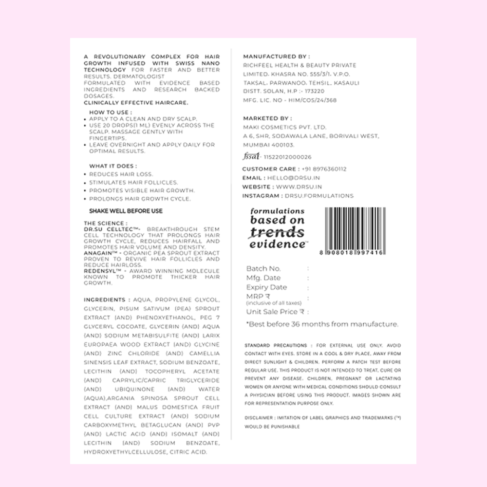 Revive Hair Growth Serum - Dr. Su