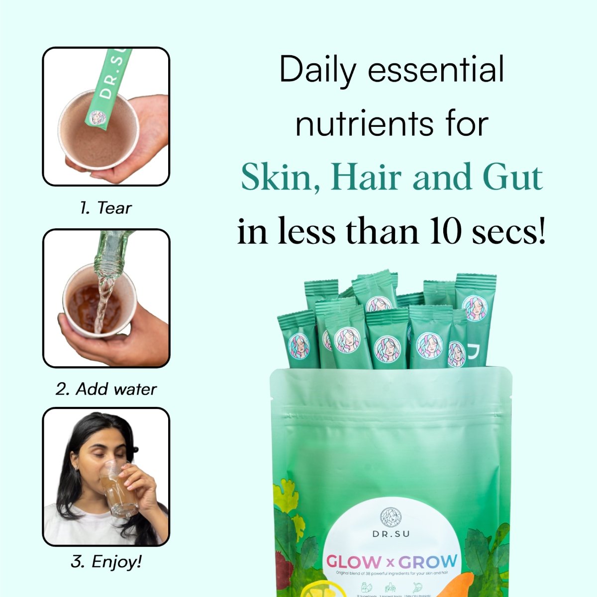 Set Of Exosome & Glow x Grow Supplement - 30 Sachets - Dr. Su Formulations
