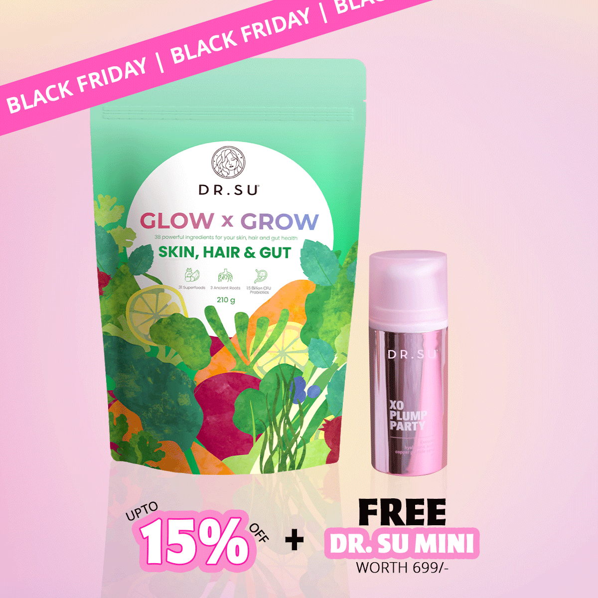 Set Of Exosome & Glow x Grow Supplement - 30 Sachets - Dr. Su Formulations