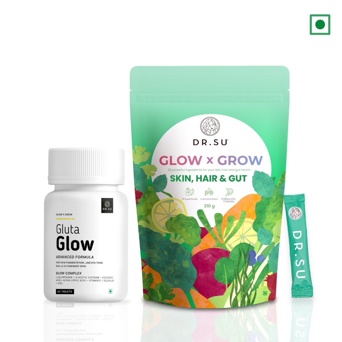 Skin Radiance combo: Dr. Su Glow x Grow and Dr. Su Gluta Glow supplement - Dr. Su Formulations