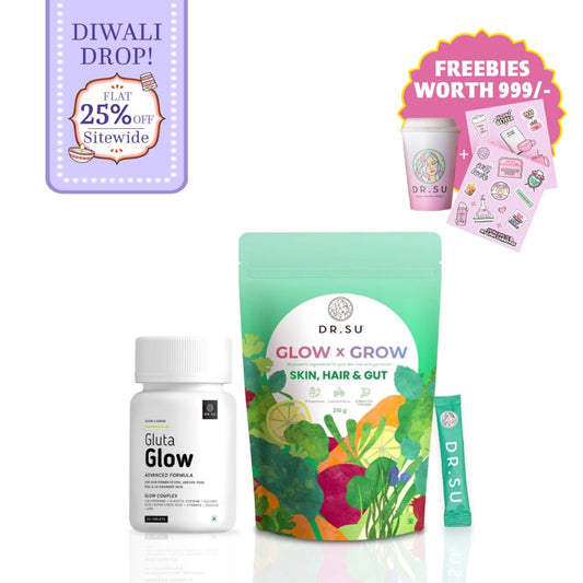 Skin Radiance combo: Dr. Su Glow x Grow and Dr. Su Gluta Glow supplement - Dr. Su Formulations