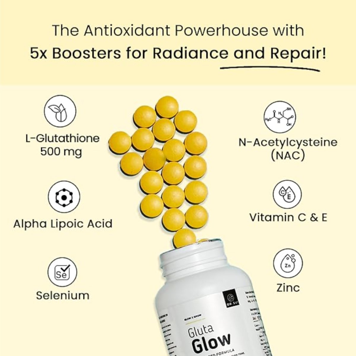 Skin Radiance combo: Dr. Su Glow x Grow and Dr. Su Gluta Glow supplement - Dr. Su Formulations